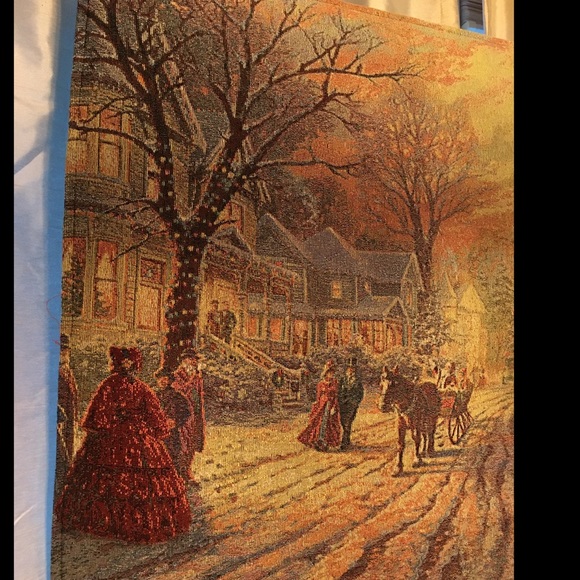Thomas Kincade Two Sided Fiber Optic “A Victorian Christmas Carol” Tapestry 36” - Picture 6 of 14